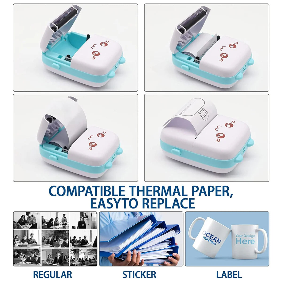 Mini Cat Pocket Inkless Thermal Printer 