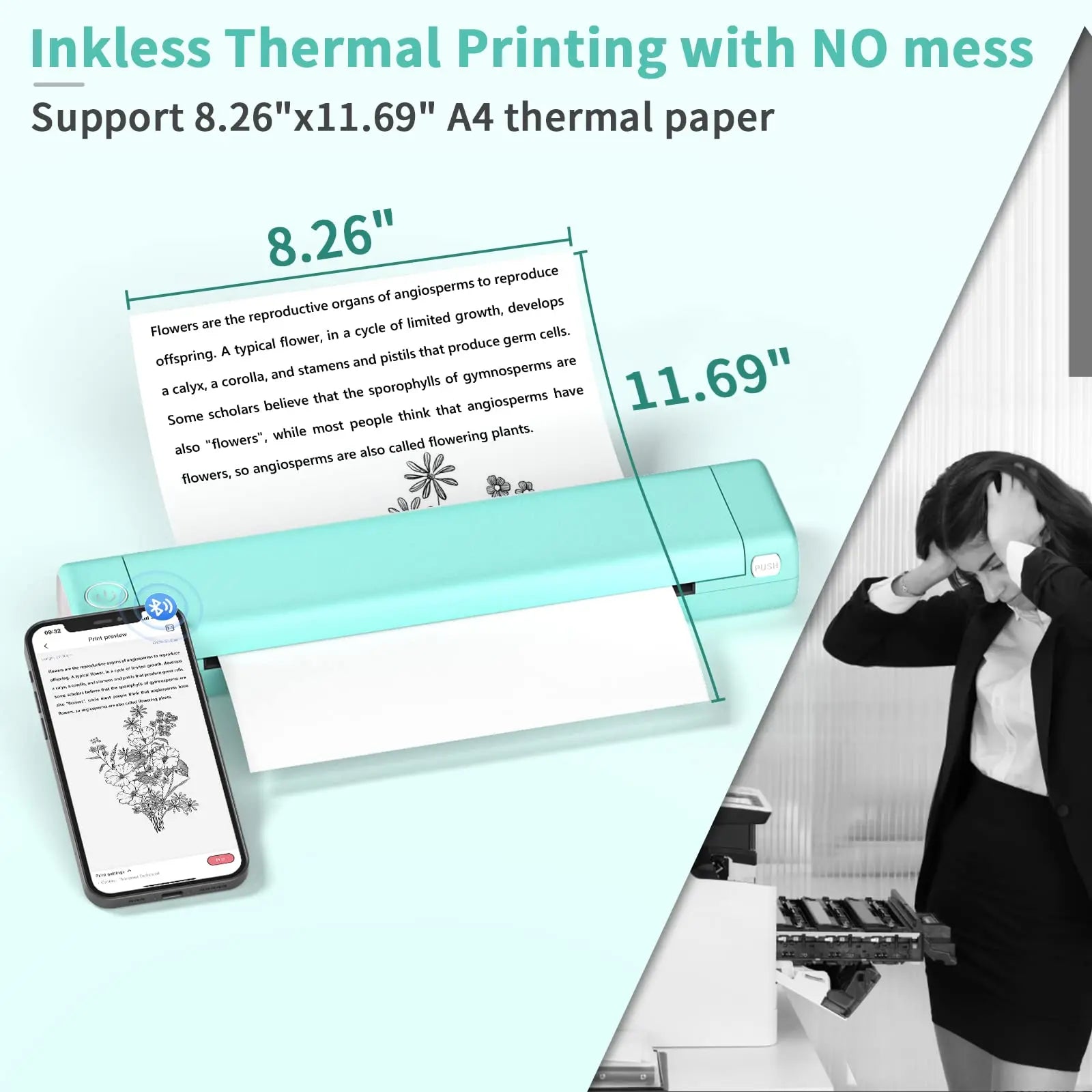 M08F Portable Inkless Thermal Printer