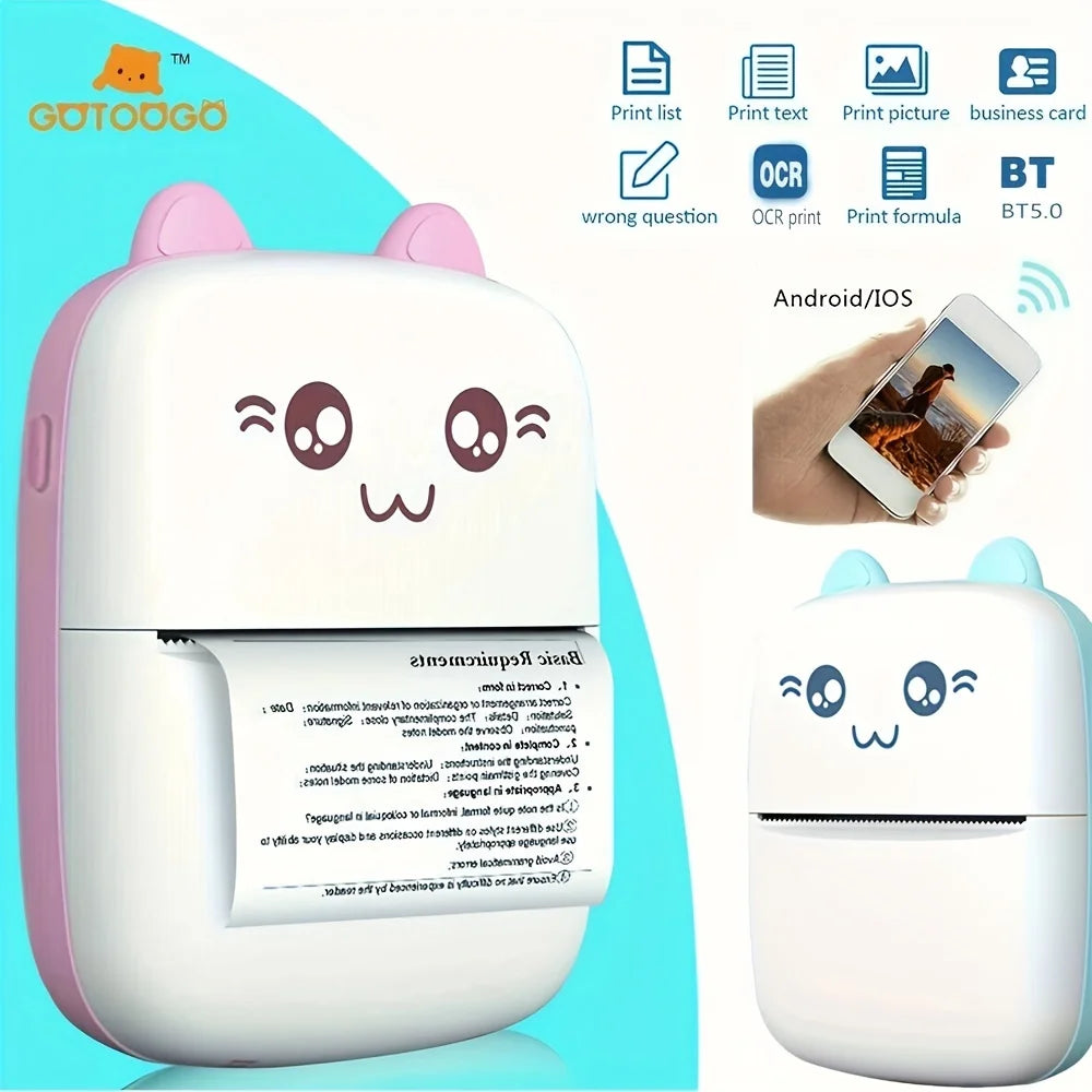 Mini Cat Pocket Inkless Thermal Printer 